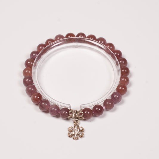 Pembe Safir Gümüş Bileklik