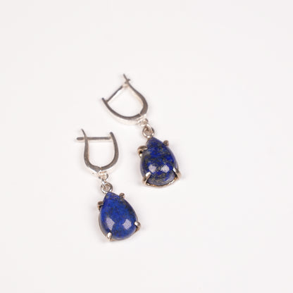 Lapis Lazuli Taşlı Gümüş Küpe