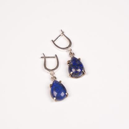 Lapis Lazuli Taşlı Gümüş Küpe