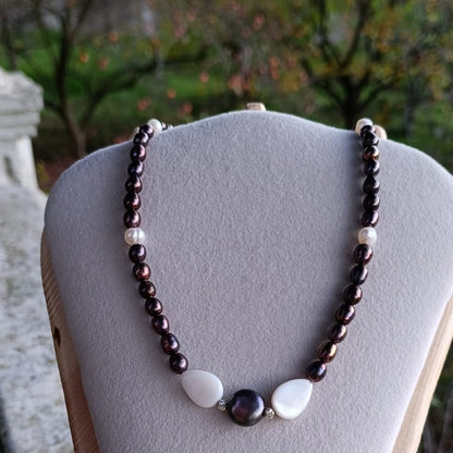 İnci ve Sedef Gümüş Kolye