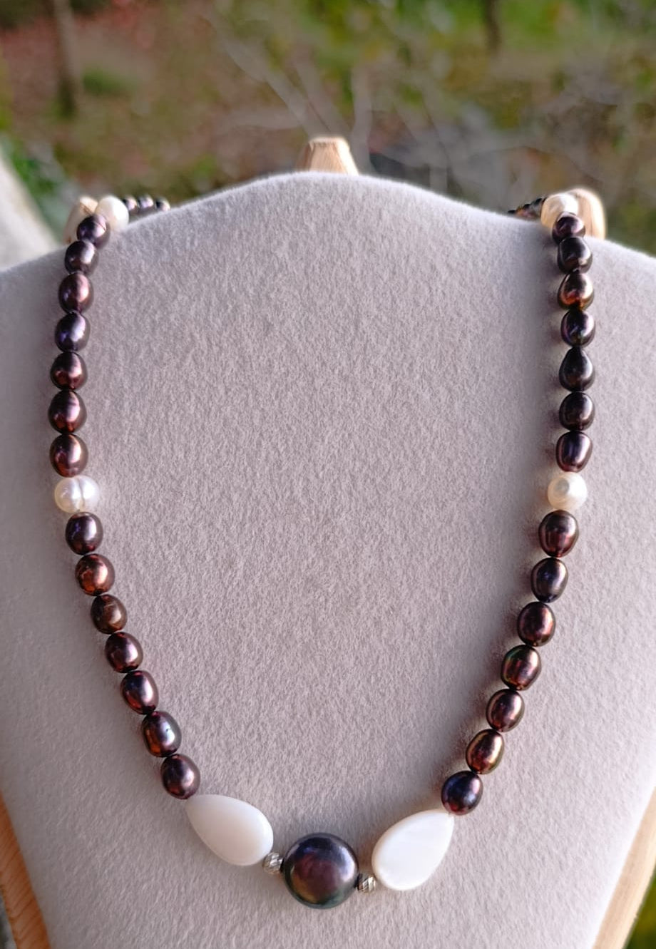 İnci ve Sedef Gümüş Kolye