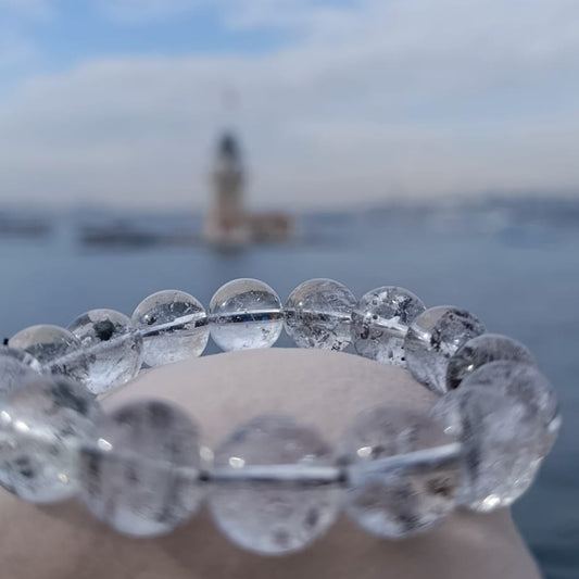 Küre Kesim Herkimer Kuvars Bileklik (12mm)
