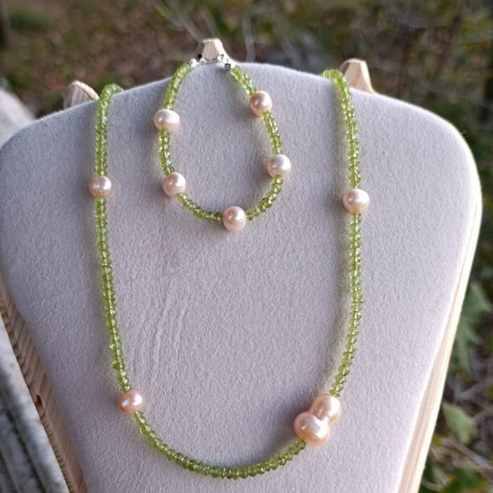 Zebercet ve Pembe incili Gümüş Set