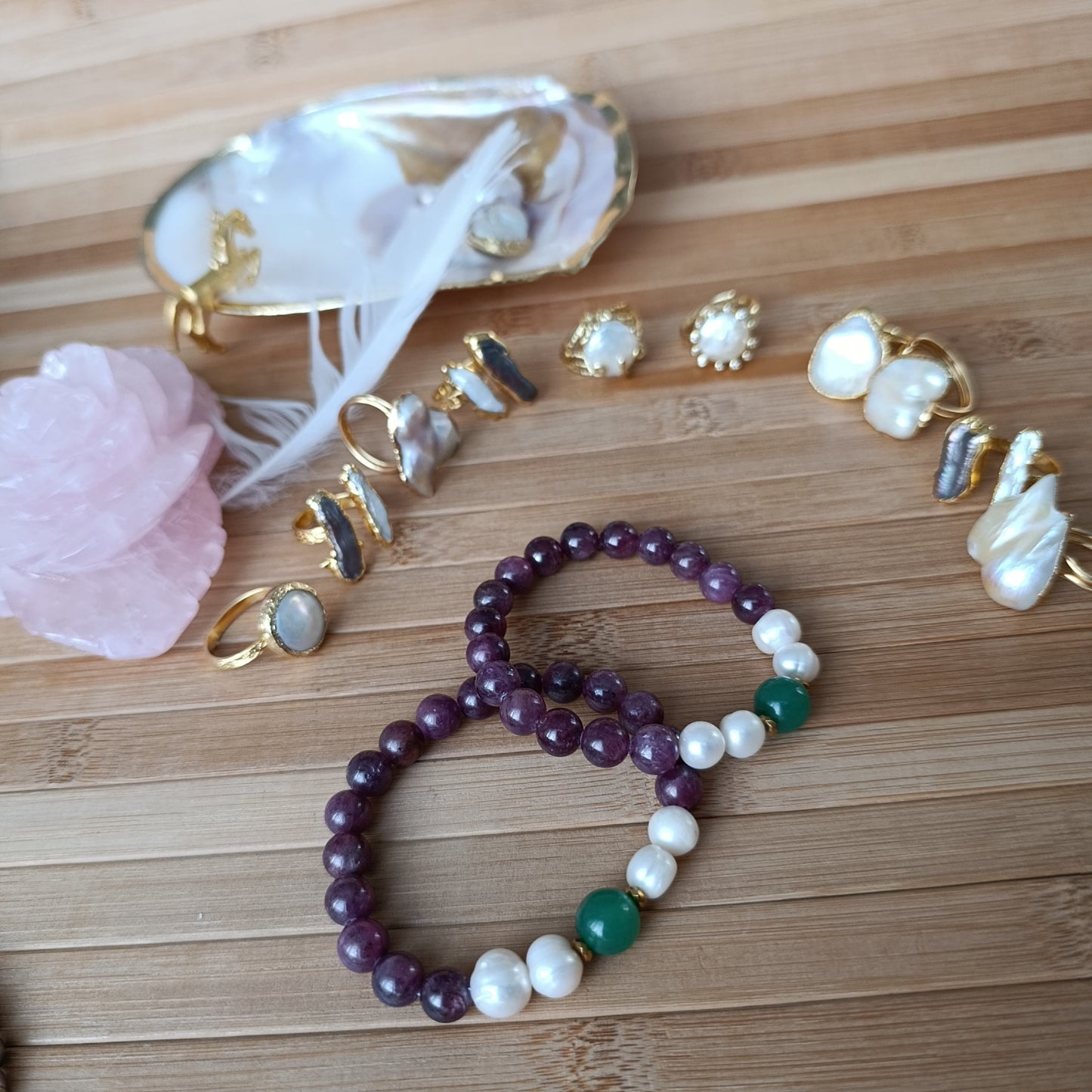 Çilek Kuvarslı Tasarım bileklik-Öz Sevgi