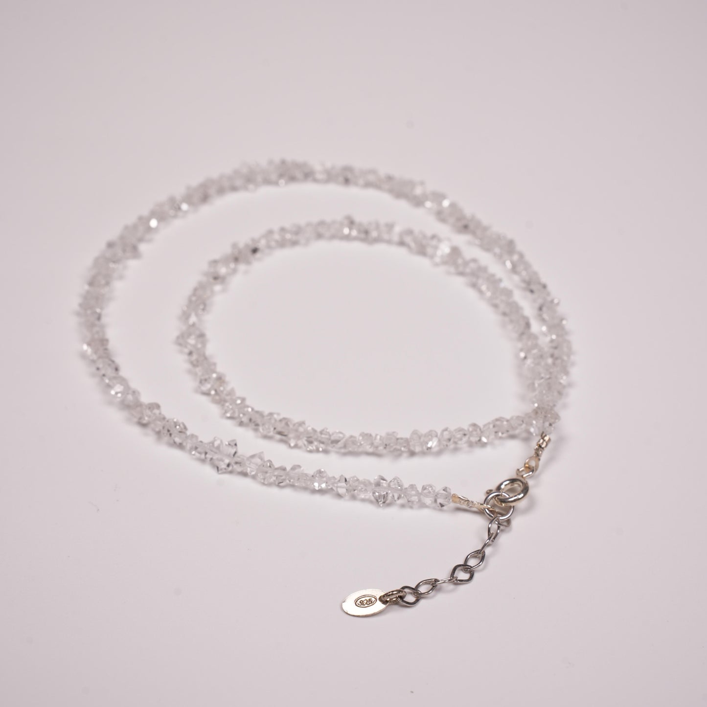 Herkimer kuvarslı gümüş kolye