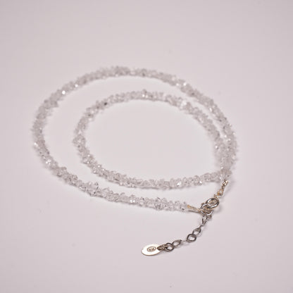 Herkimer kuvarslı gümüş kolye