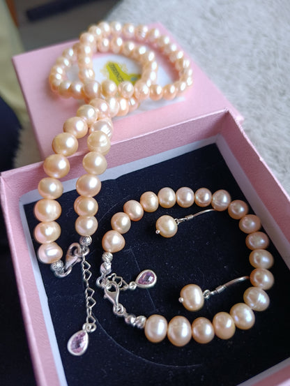 Pembe inci gümüş set