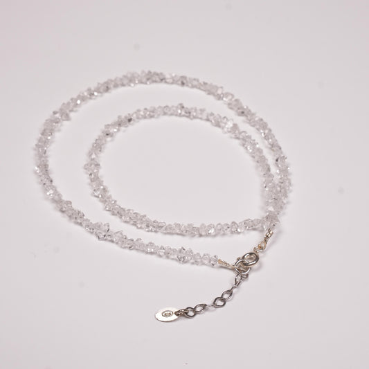 Herkimer kuvarslı gümüş kolye