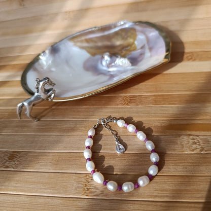 Yakutlu İnci Gümüş Bileklik